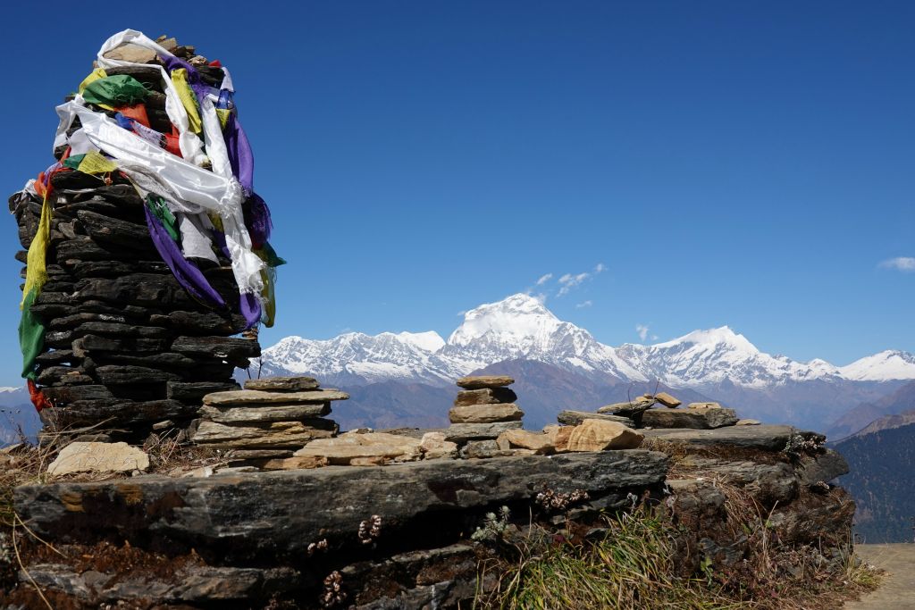 Depuis le col de Deurali à 3200m : le Dhaulagiri et le Tukuche